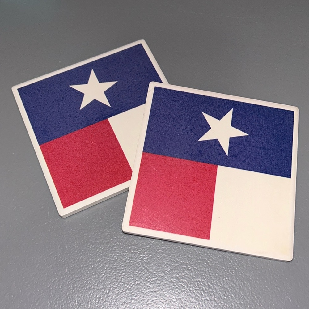 Set of 2 Texas Flag coasters